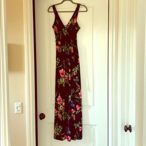 Hawaiian print faux wrap Maxi